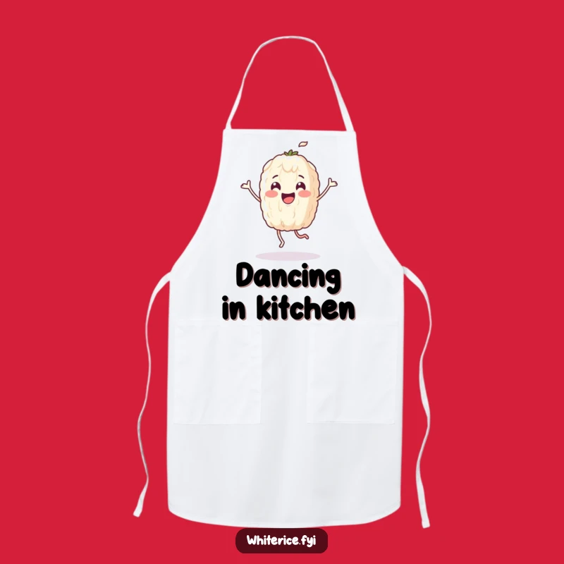 Funny Dancing Rice Grain Apron: Joyful Chef Character Kitchen Wear, Great Gift!