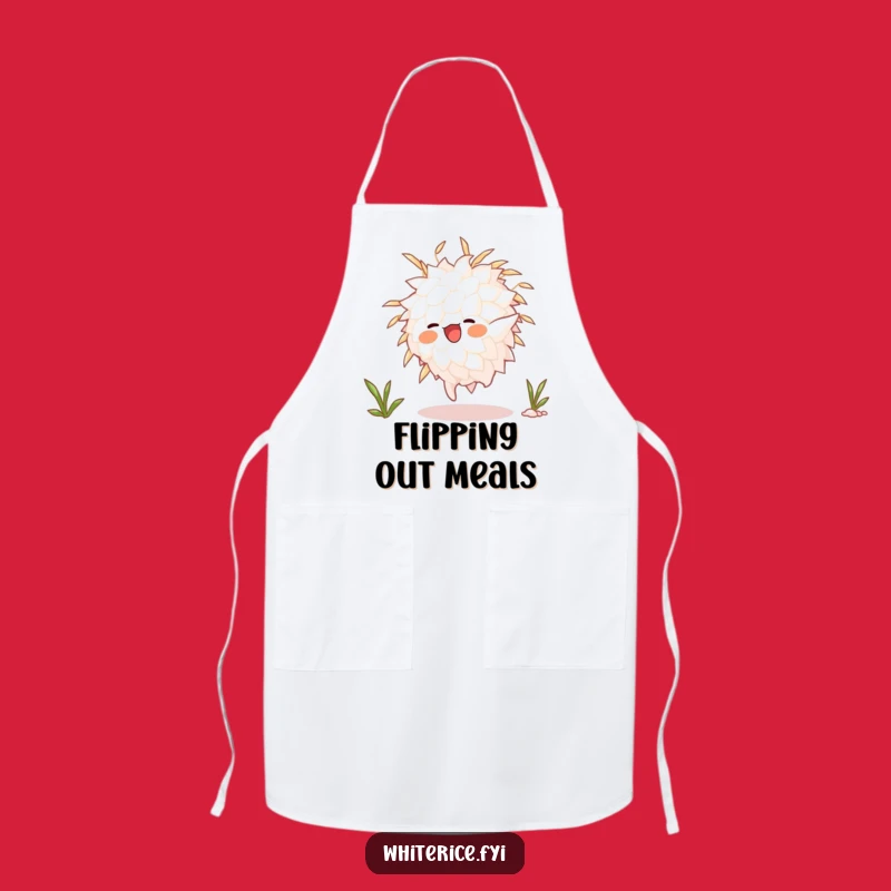 Funny Rice Grain Somersault Apron: Active Character Kitchen Apron Funny Gift