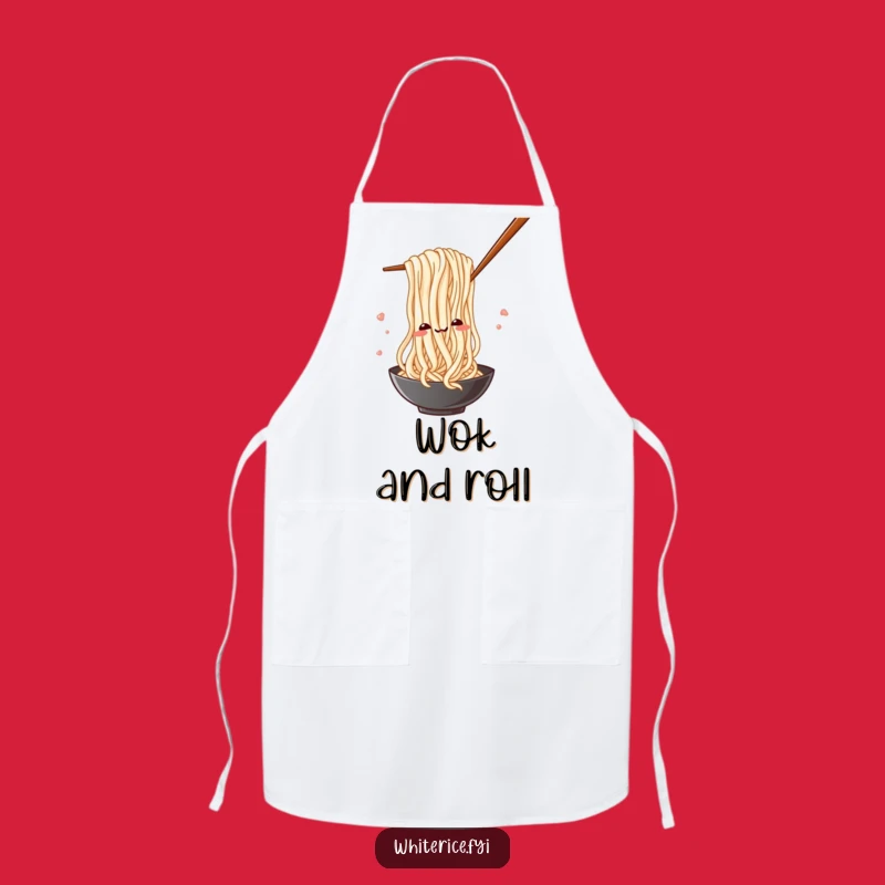 Funny Noodle Apron: Cook with Playful Noodles and Chopstick Charm