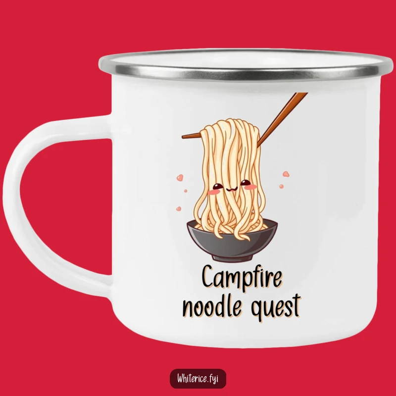 Funny Noodle Camping Mug: Sip Playfully with Chopstick Noodles Outdoors