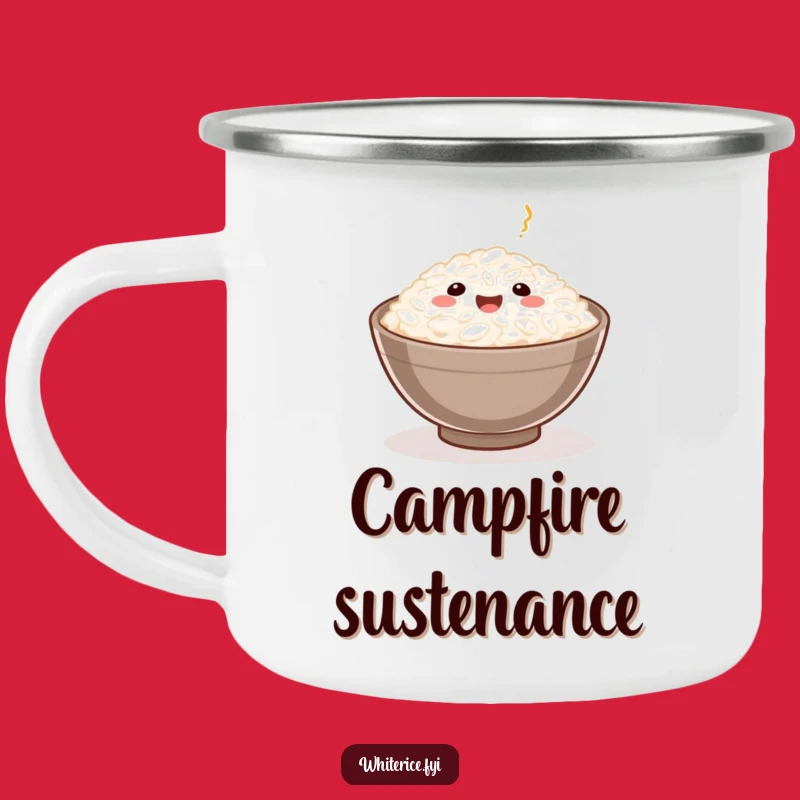Funny Rice Grain Camping Mug: Comfort Food Outdoors, Perfect Gift!