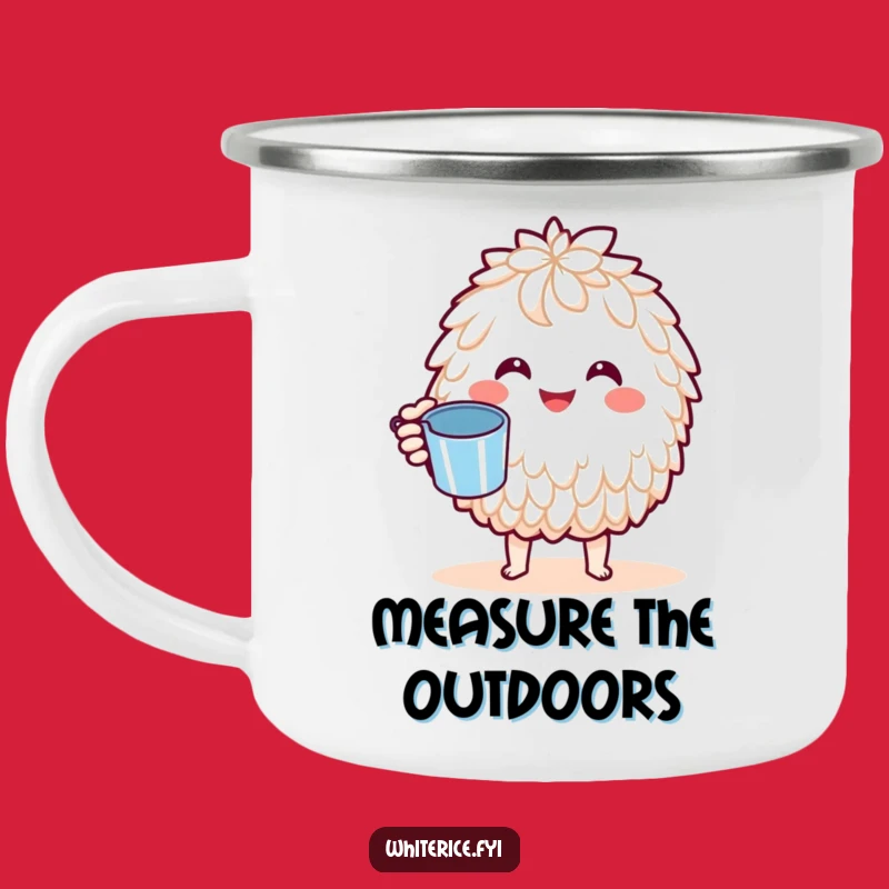 Funny Basmati Rice Joy Camping Mug: Kawaii Chef Drinkware, Perfect Gift