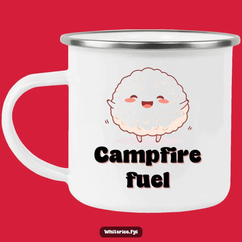 Funny Happy Rice Camping Mug: Your Cheerful Outdoor Companion