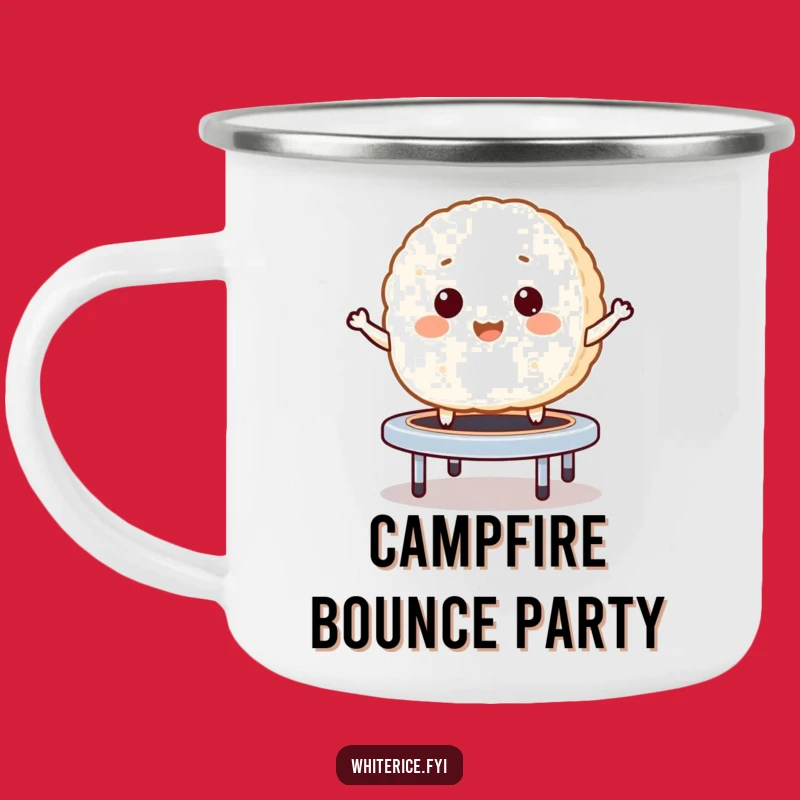Funny Rice Cake Camping Mug: Sip with Bouncy Giggles on Your Adventures