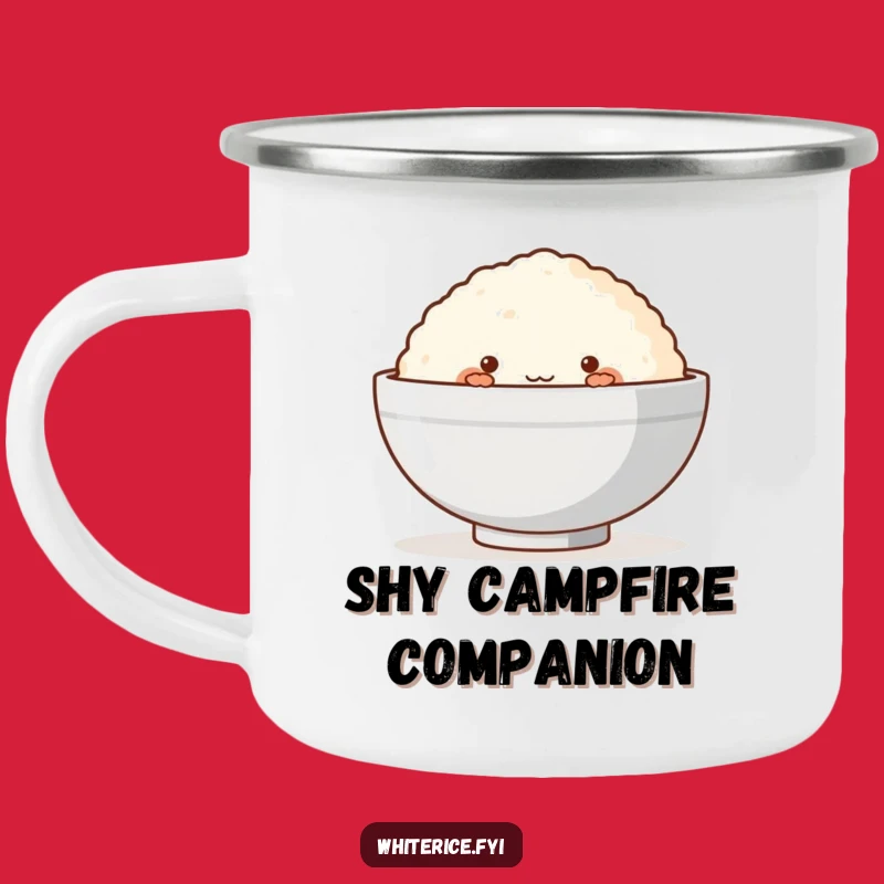 Funny Rice Cake Camping Mug: Sip with Shyness on Your Adventures