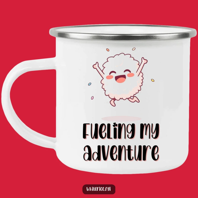 Funny Rice Camp Mug: Delighted Grain’s Triumph on Your Adventures, Perfect Funny Gift