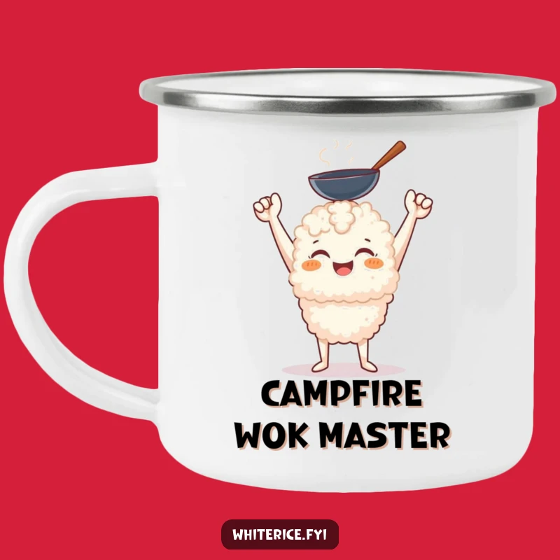 Funny Rice Chef Camping Mug - Wok Holding Drinkware, Hilarious Funny Gift