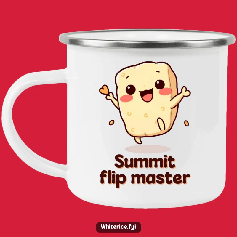 Funny Rice Cracker Flip Camping Mug: Playful Outdoor Drinkware, Perfect Gift