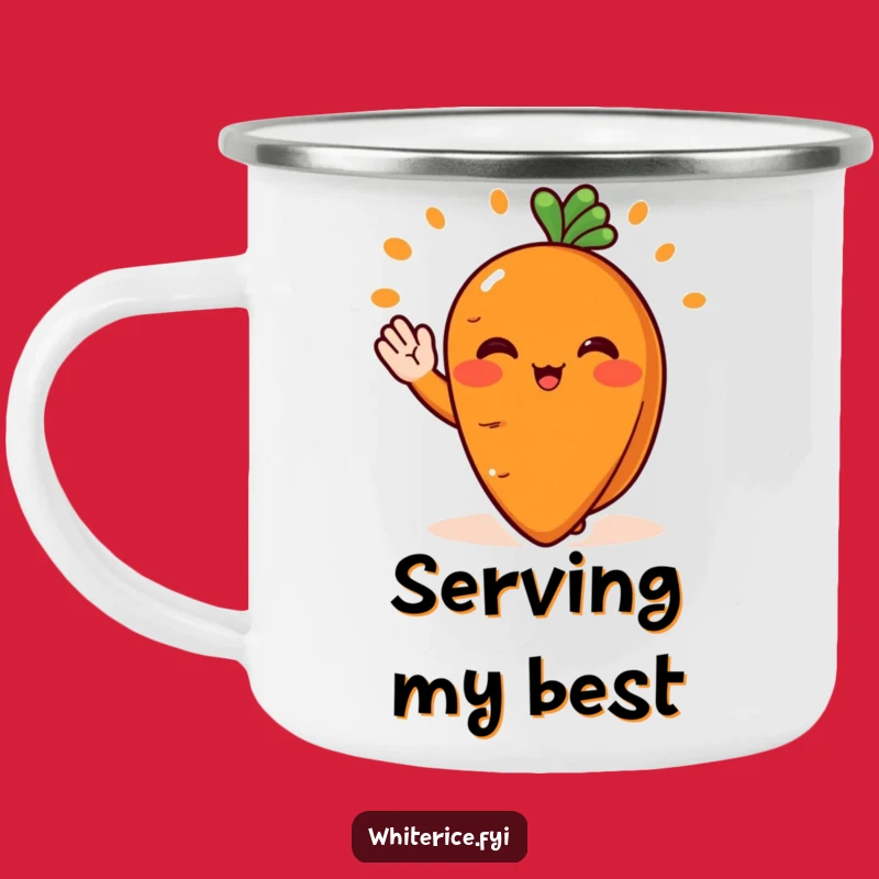 Funny Carrot Chef Camping Mug: Cheerful Slice Serving, Outdoor Gift