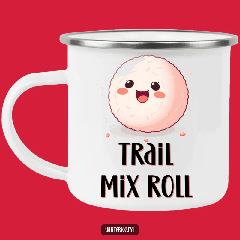 Funny Sticky Rice Ball Camping Mug: Durable Kawaii Fun, Perfect Outdoor Gift