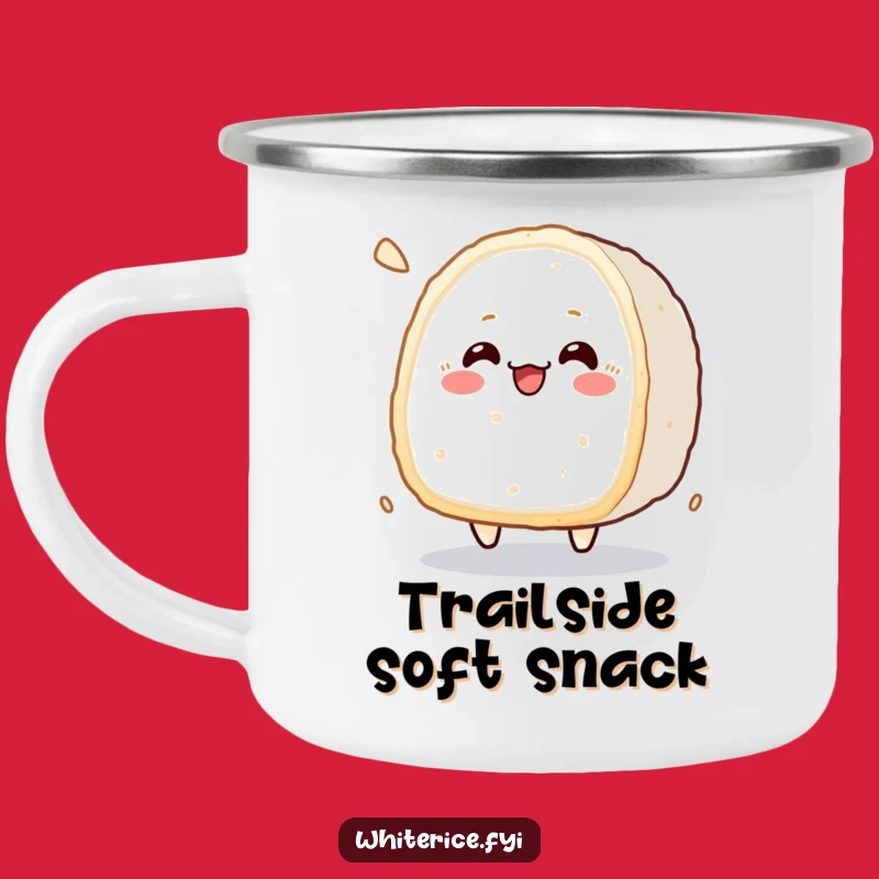 Durable Funny Kawaii Rice Cake Camping Mug for Cheerful Trips