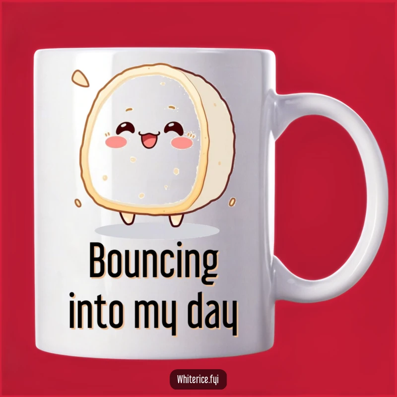 Funny Kawaii Rice Cake Mug: Cheerful Bouncing Gift