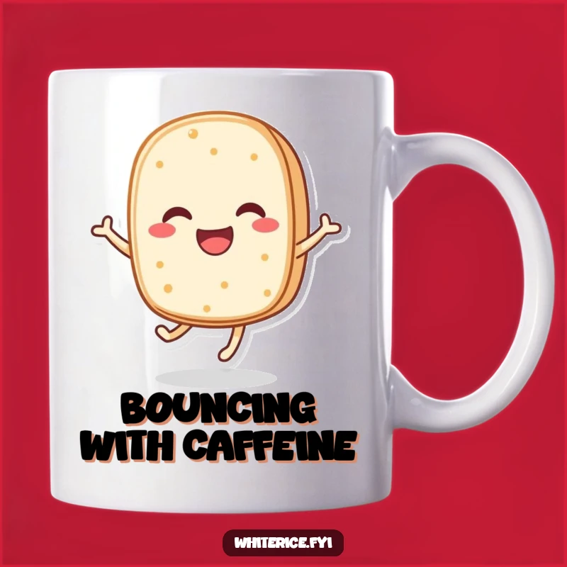 Funny Rice Cake Mug: Bouncing Character, Perfect Humorous Gift for Happy People