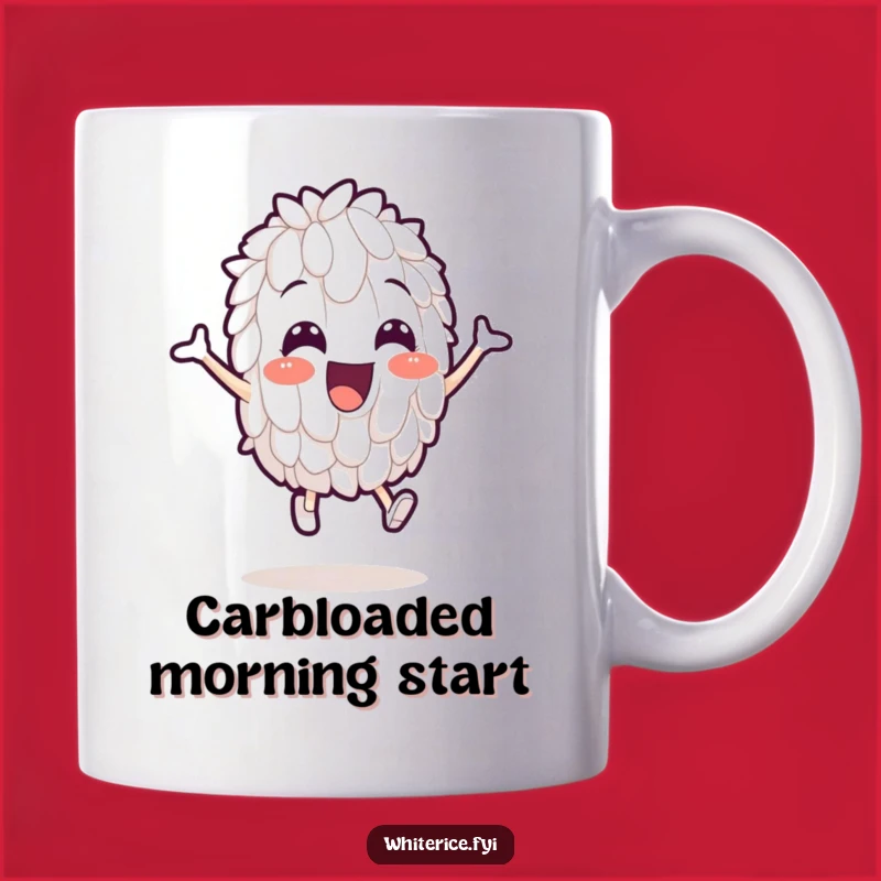 Funny Leaping Rice Mug: Hilarious Grain Character Gift for Rice Lovers!