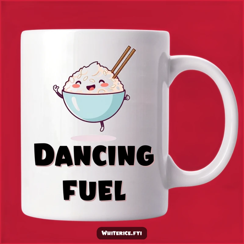Funny Happy Rice Bowl Mug: Dance Your Way to a Happy Morning