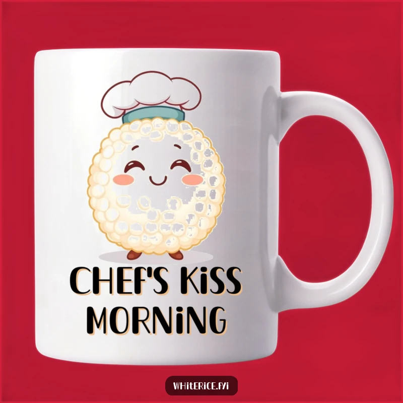 Funny Chef Rice Grain Mug: Adorable Character with Hat Funny Gift Idea