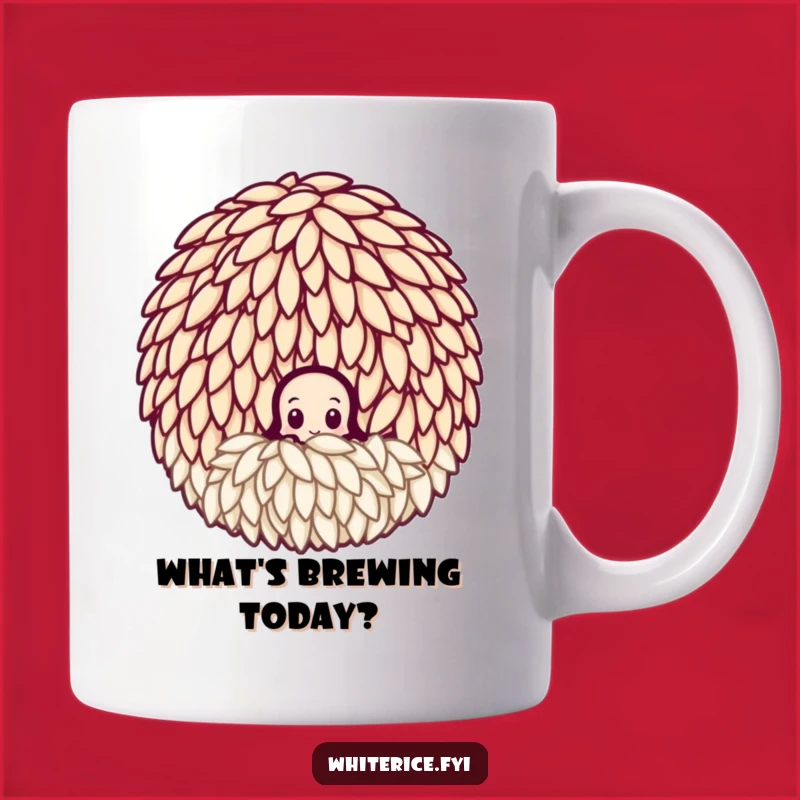 Funny Curious Rice Grain Mug - Peeking Character, Perfect Novelty Gift