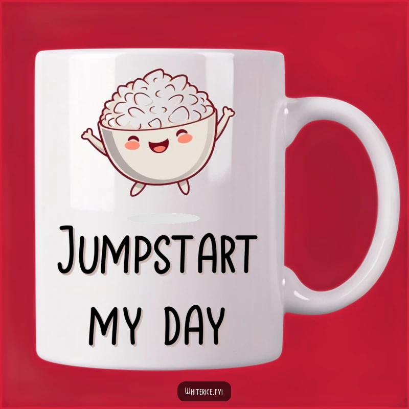 Funny Jumping Rice Mug - Playful Food Gift for Joyful Mornings