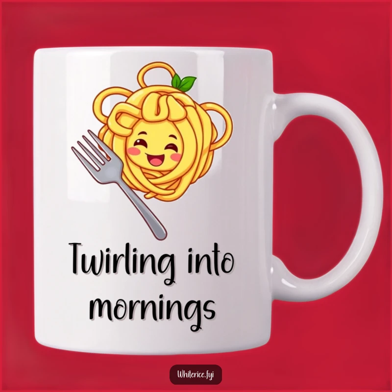 Funny Noodle Chef Mug: Joyful Character Twirling Noodles, a Fun Gift