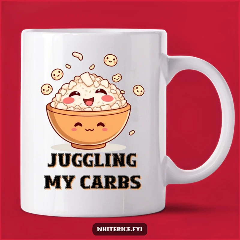 Funny Rice Bowl Mug: Giggling Character, Perfect Humorous Gift for Joyful Mornings