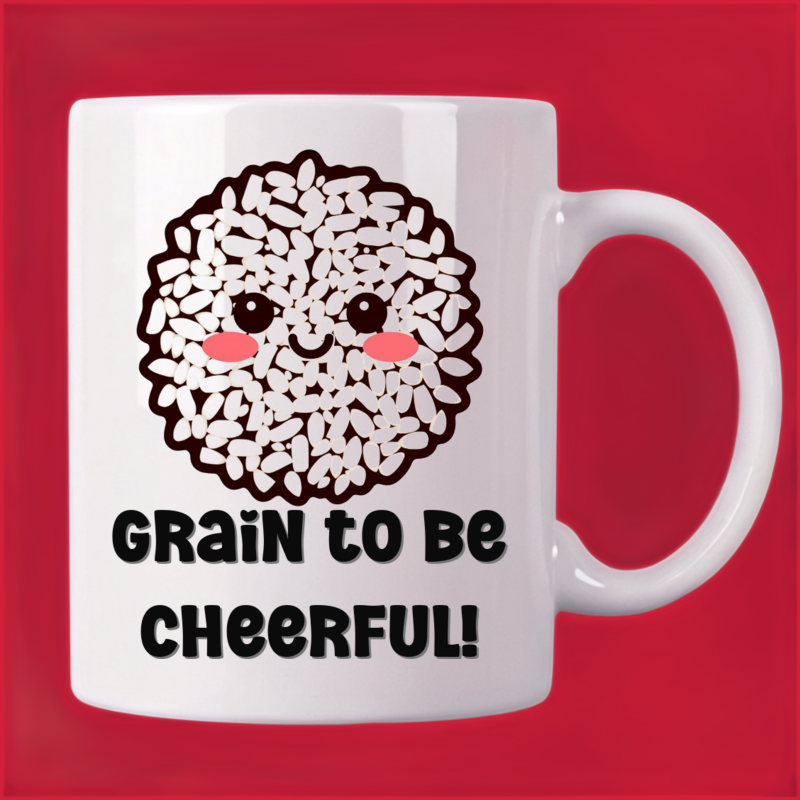 Happy Rice Face Mug: Start Your Day Smiling! 
