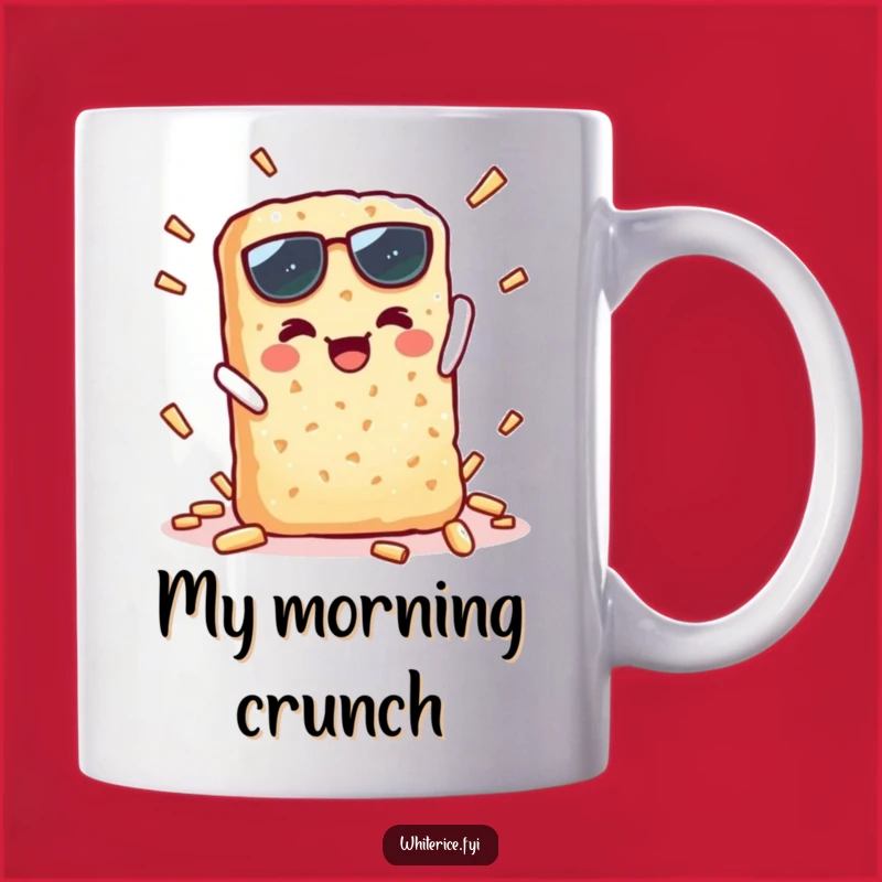 Funny Rice Cracker Snap Mug: Crisp Break Humor Gift for Snack Lovers