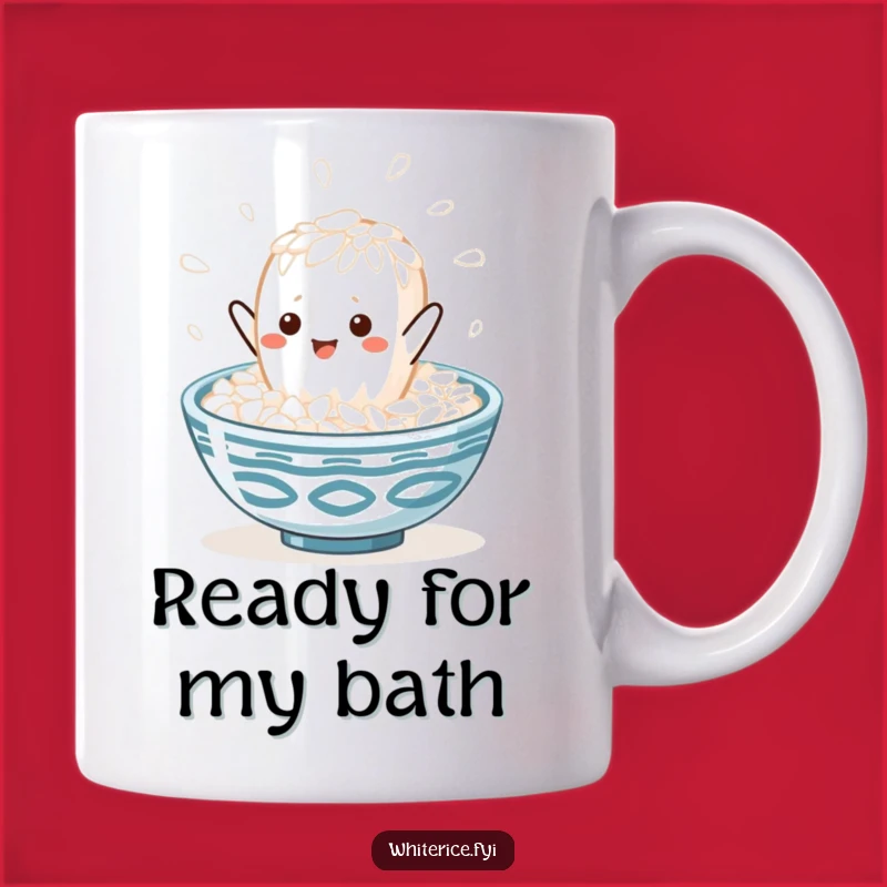 Kawaii Rice Bowl Leap Mug: Happy Grain Character Funny Gift for Foodies