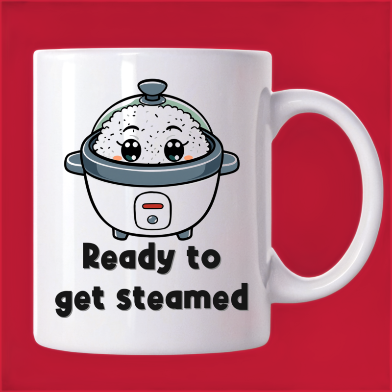 Cheerful Rice Cooker Mug: Start Your Day Right! 