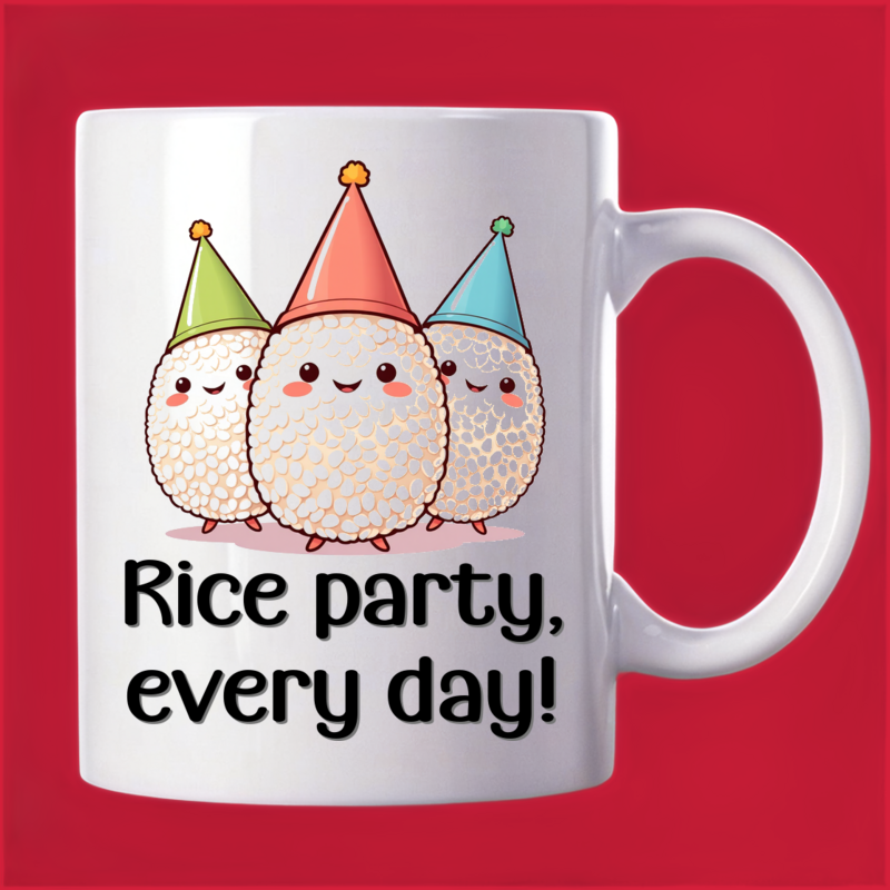 Party Rice Grain Mug: Let's Celebrate! 