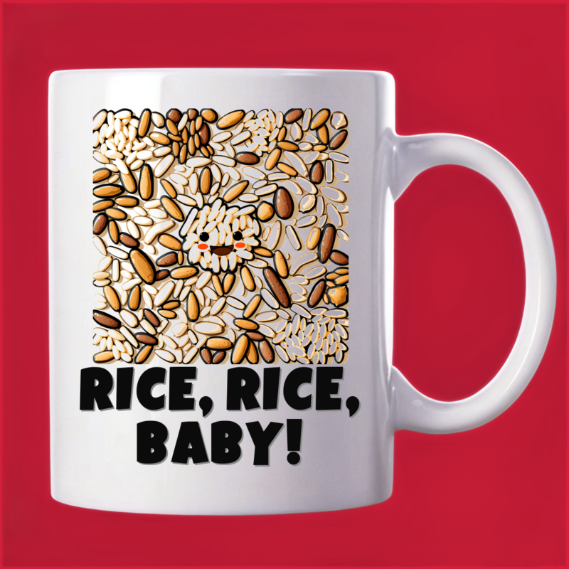 Playful Rice Grain Pattern Mug: Rice Variety! 