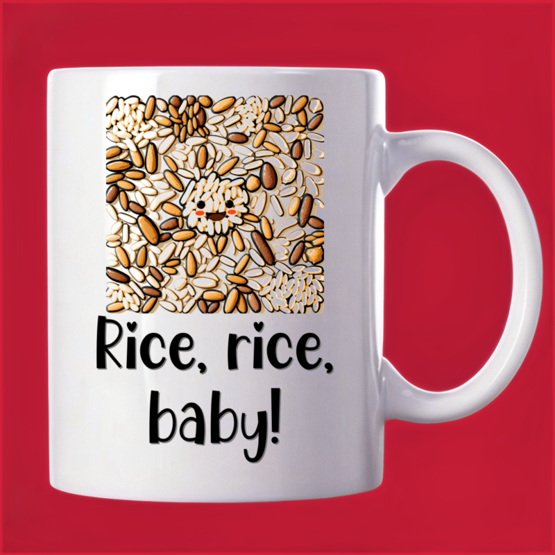 Playful Rice Grain Pattern Mug: Rice Variety! 