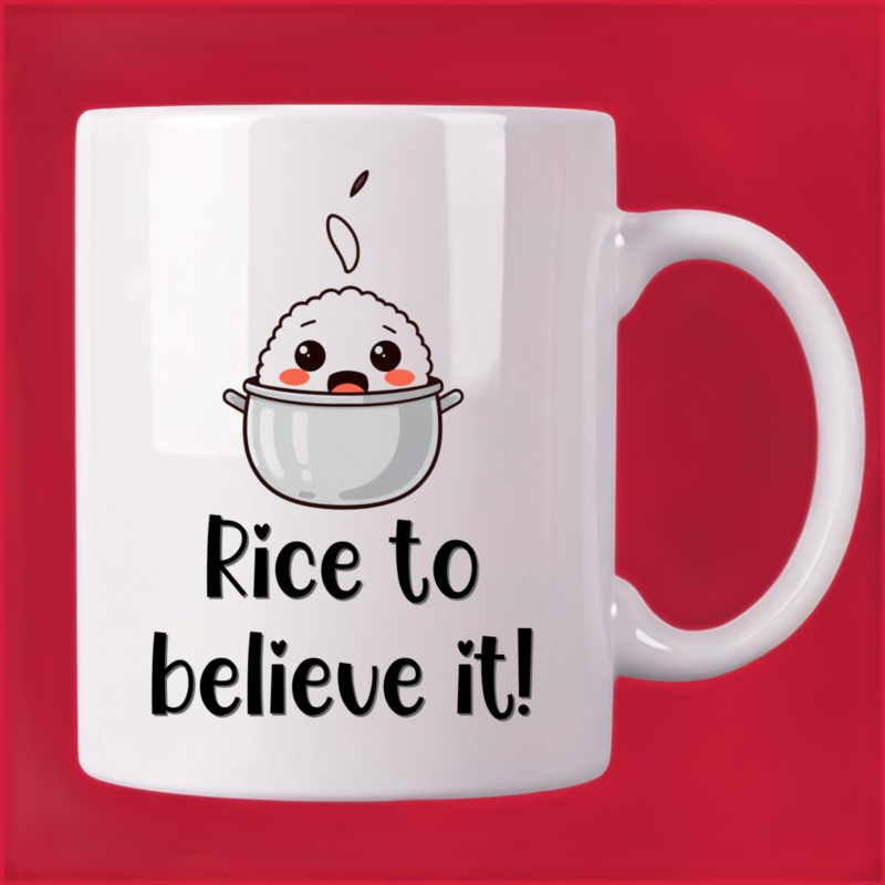 Surprised Rice Grain Mug: A Fun Surprise! 
