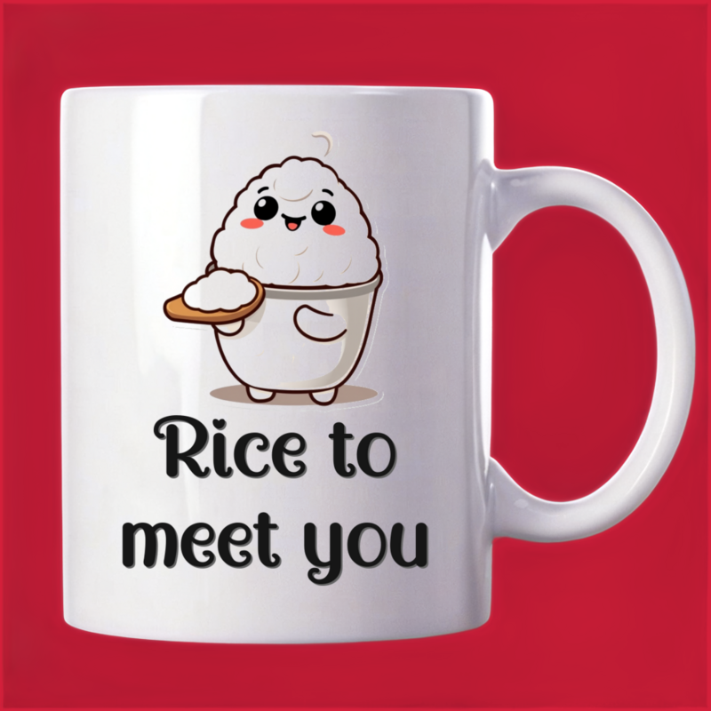 Steaming Spoon Rice Mug: Kawaii and Delicious 