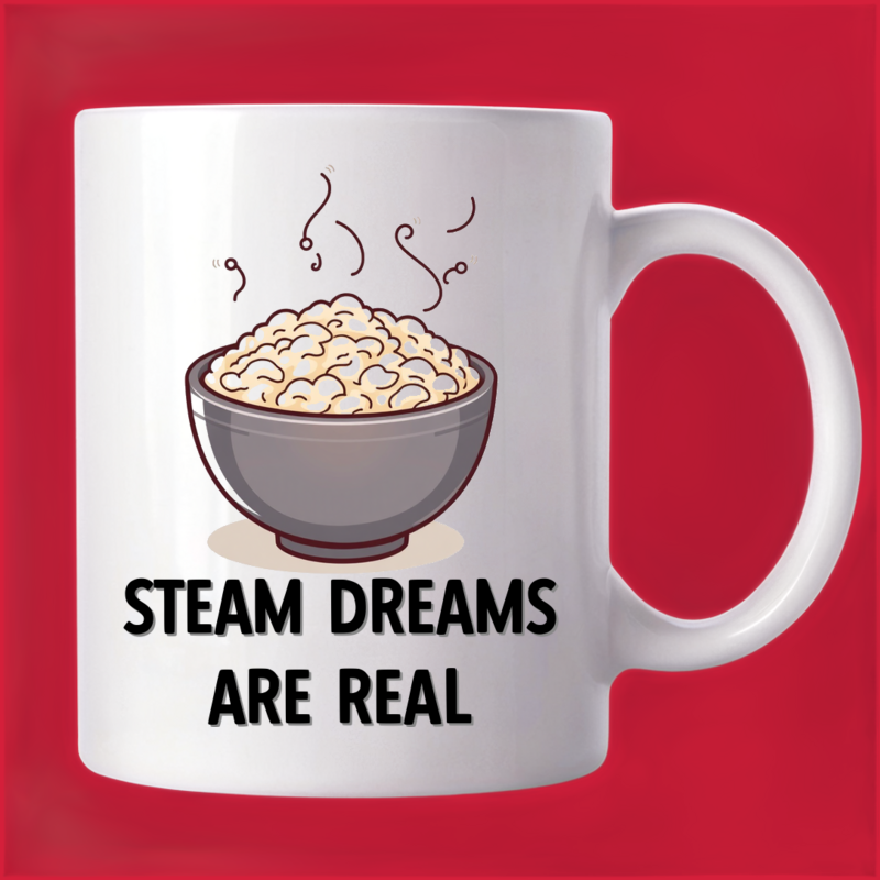 Dancing Steam Rice Bowl Mug: Cozy & Cute! 