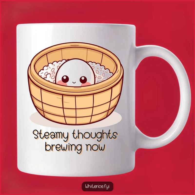 Funny Curious Rice Mug - Adorable Steamed Grain Peek Gift