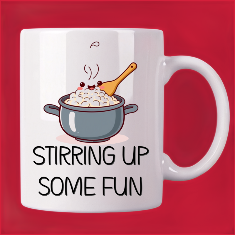 Cheerful Rice Paddle Mug: Rice Ready! 