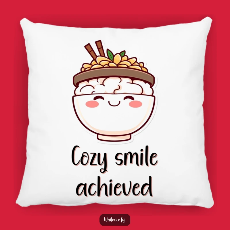 Funny Happy Rice Bowl Pillow - Cozy Comfort, Hilarious Accent
