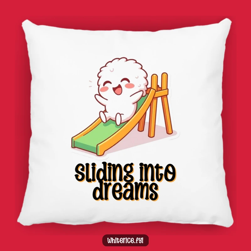 Funny Rice Cushy Pillow: Giggles from the Slide, Ideal for Cozy Comfort & Funny Gift