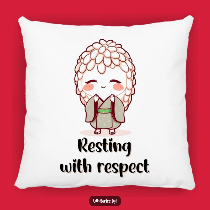 Funny Rice Kimono Pillow: Soft Comfort with a Polite Bowing Grain Charm
