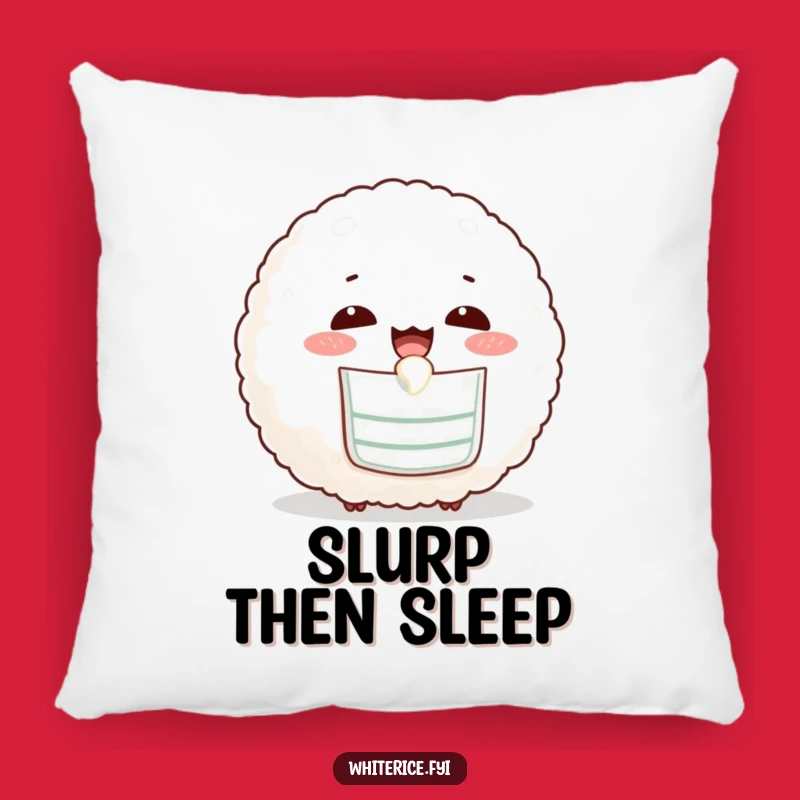 Funny Bibbed Rice Ball Pillow: Comfy Cushion with a Happy Eater