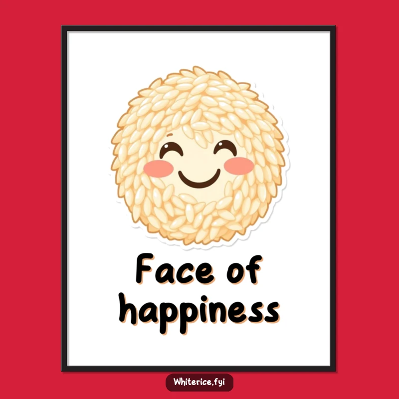 Funny Smiley Rice Digital Art: Instant Cheerful Glob Decor for Your Walls