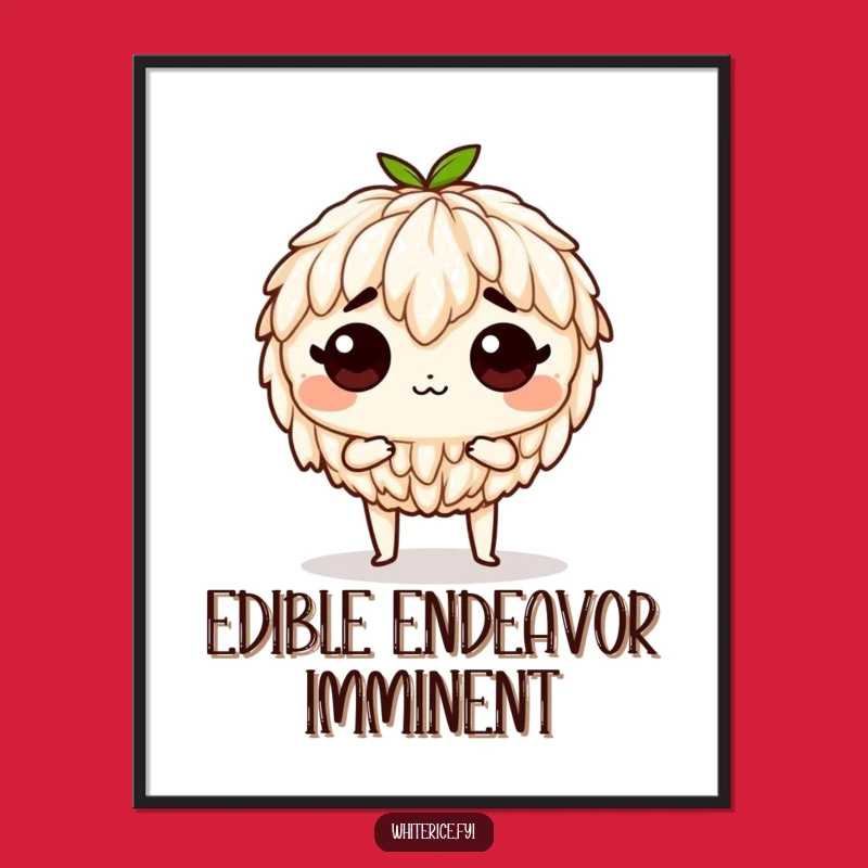 Funny Determined Rice Digital Print - Bold Art, Instant Culinary Download