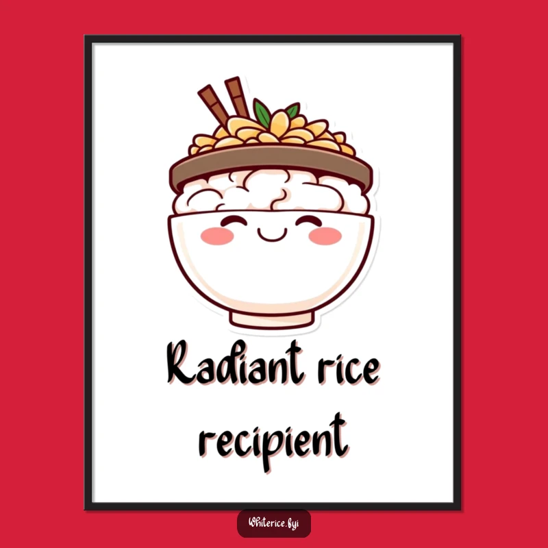 Funny Happy Rice Bowl Digital Print - Beaming Art, Instant Joy Download