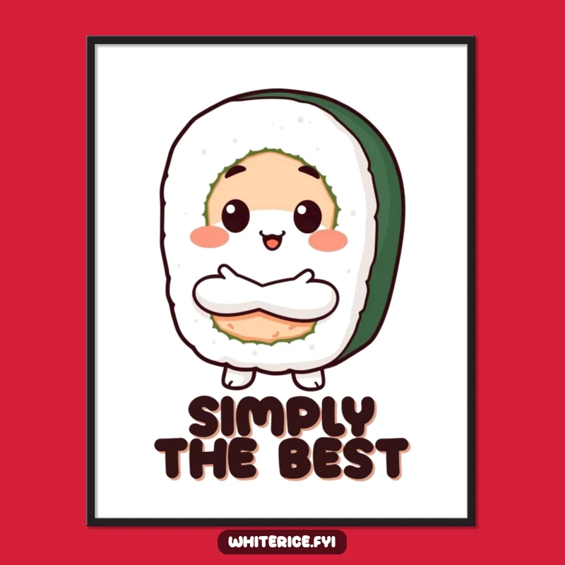 Funny Proud Sushi Digital Art: Instant Confident Flavor