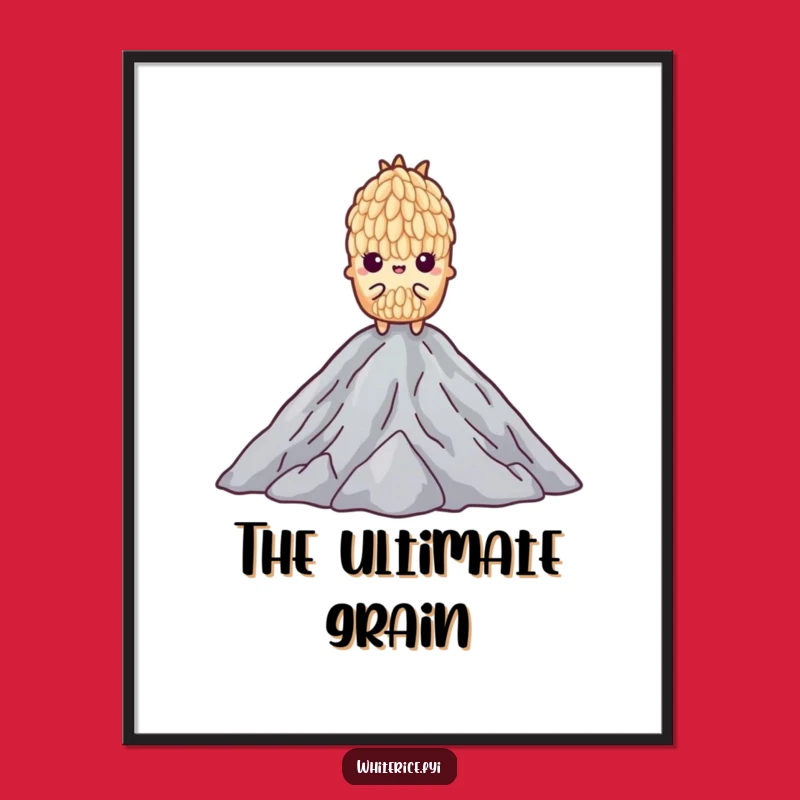 Funny Rice Digital Art Print: Determined Grain for Your Walls