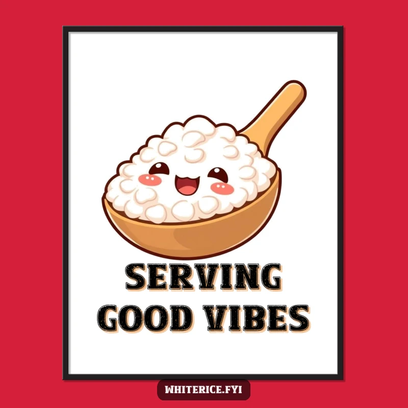 Funny Rice Paddle Digital Art: Cheerful Rice Paddle Wall Art for Your Home