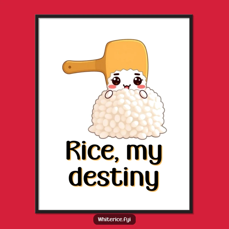 Funny Rice Paddle Digital Art: Determined Character, Instant Download Funny Gift Art