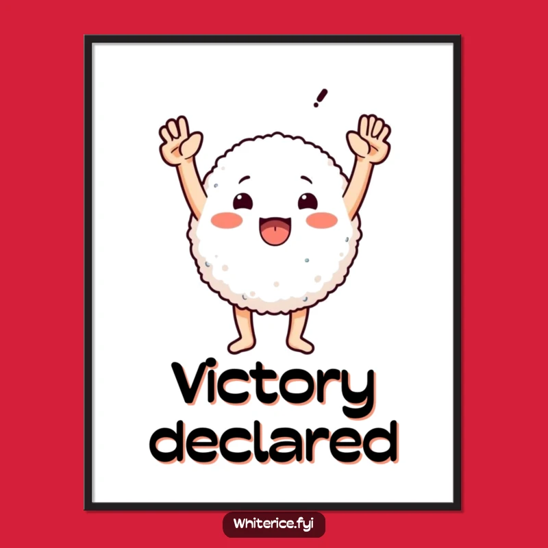 Funny Triumphant Rice Digital Art - Instant Joyful Victory Decor!