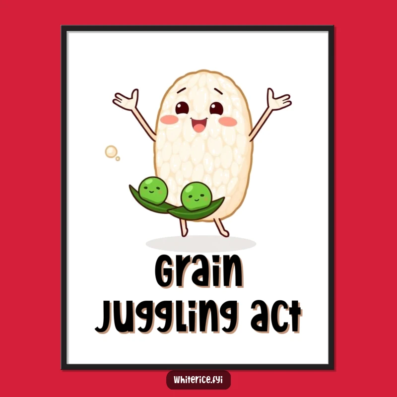 Funny Rice Grain Juggling Digital Art: Instant Whimsy for Your Space