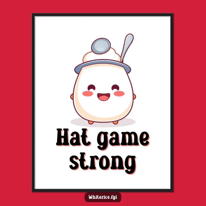 Funny Rice Pudding Spoon Hat Digital Print: Instant Joy for Walls, Perfect Funny Gift